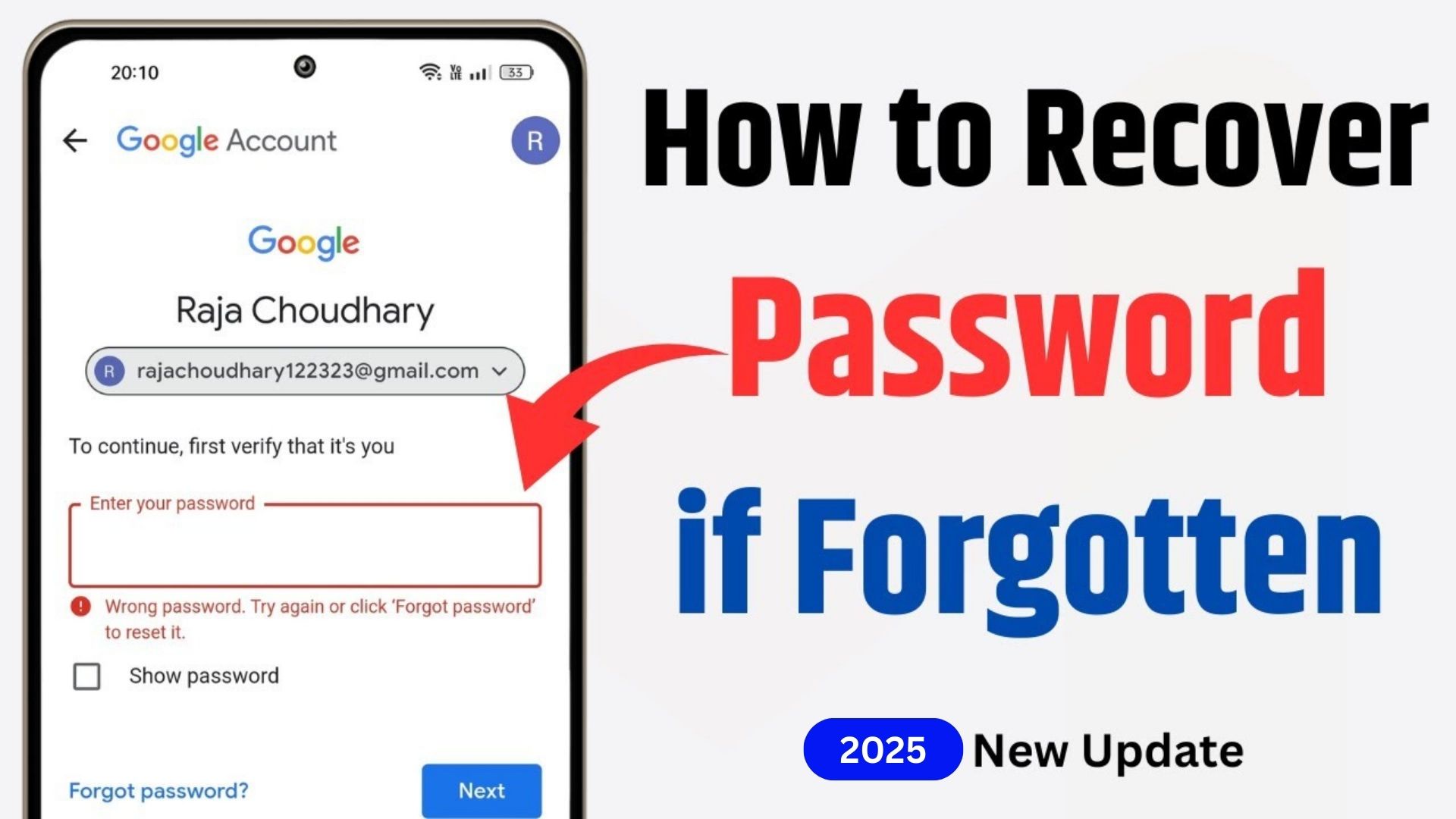 How to Reset Forgotten Password in Gmail Account